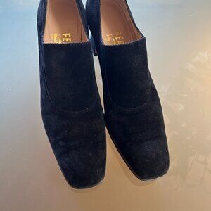 Salvatore Ferragamo Fedelta Black Suede Calf - Size 6AAAA